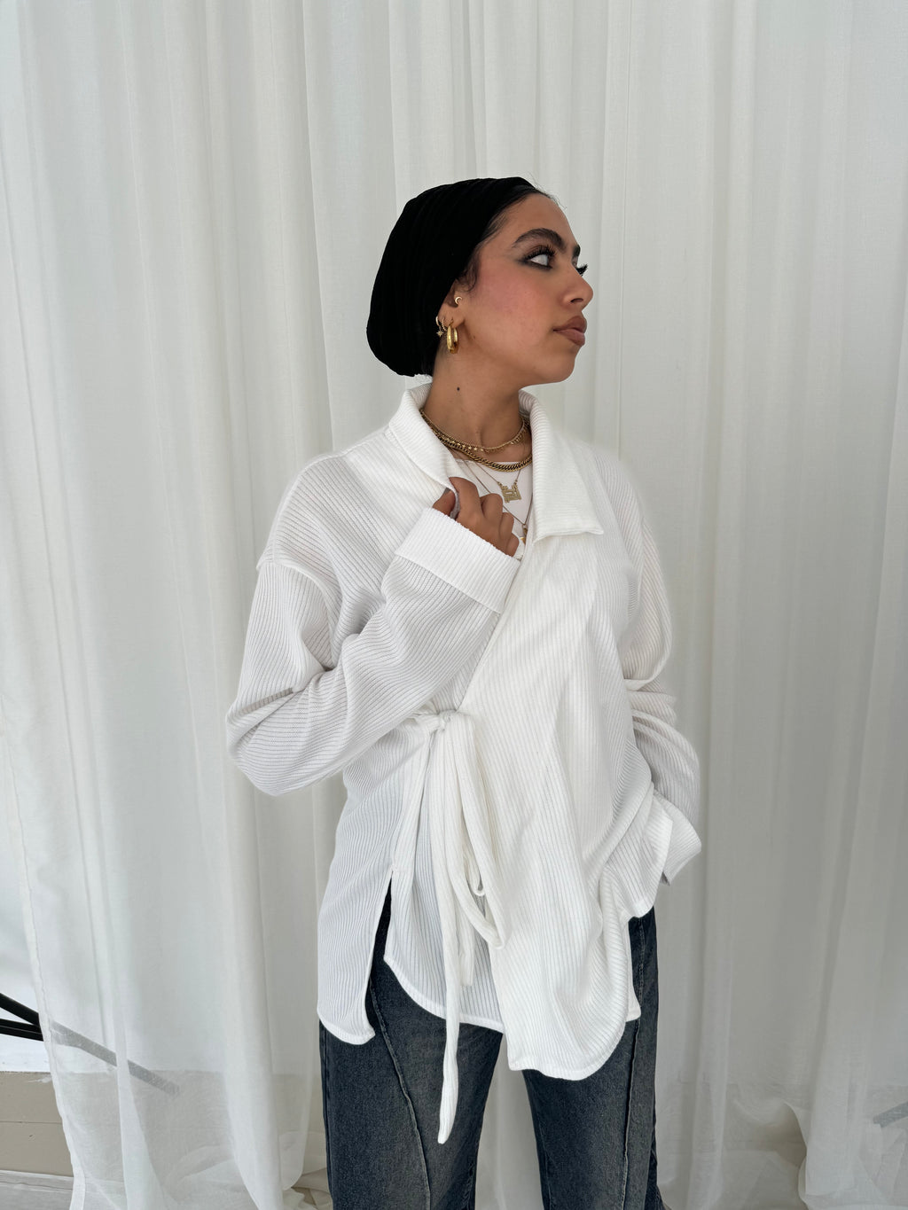 Wrapped Pullover in Off-white