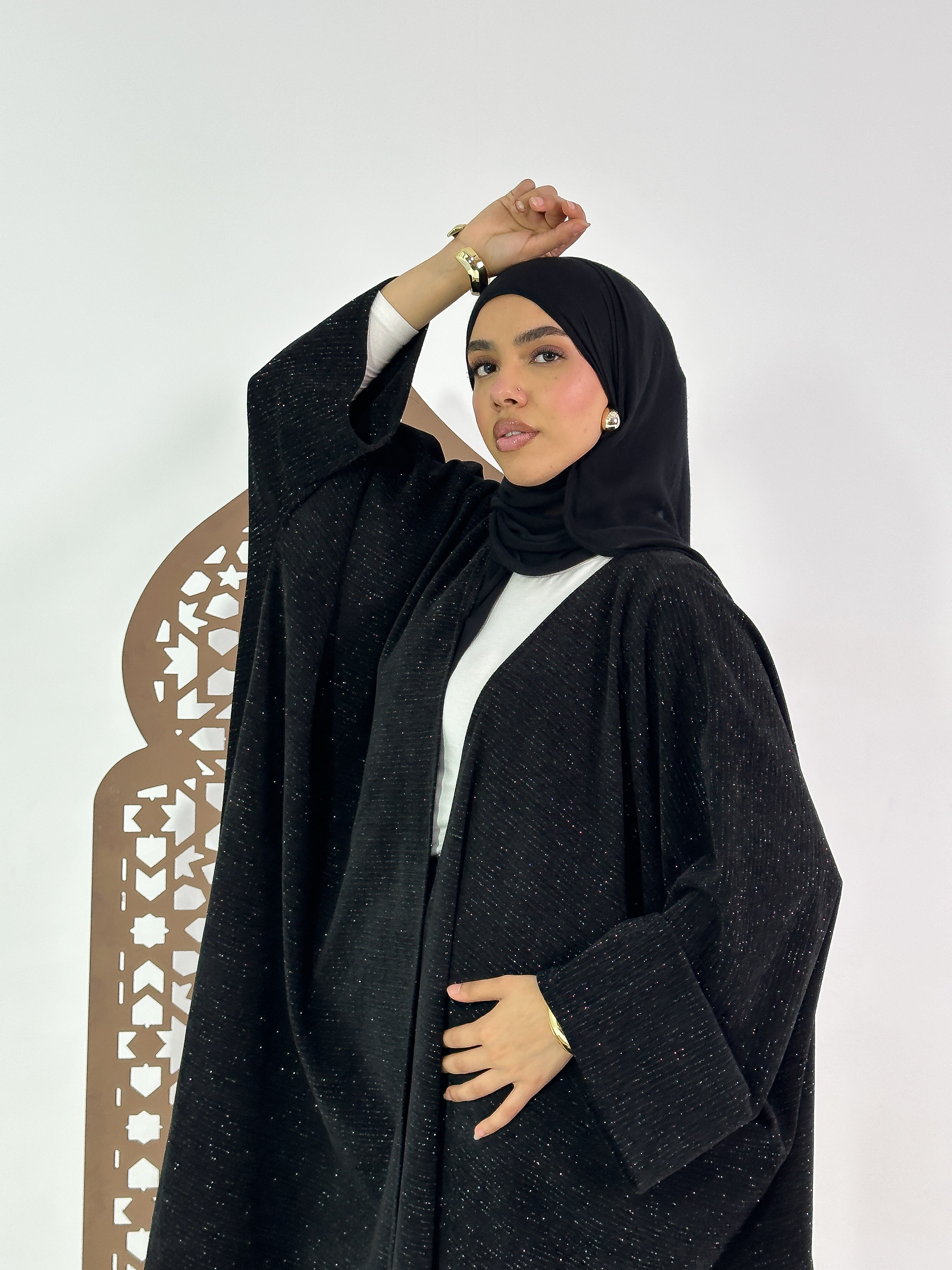 Layali Kaftan in Shimmer Black