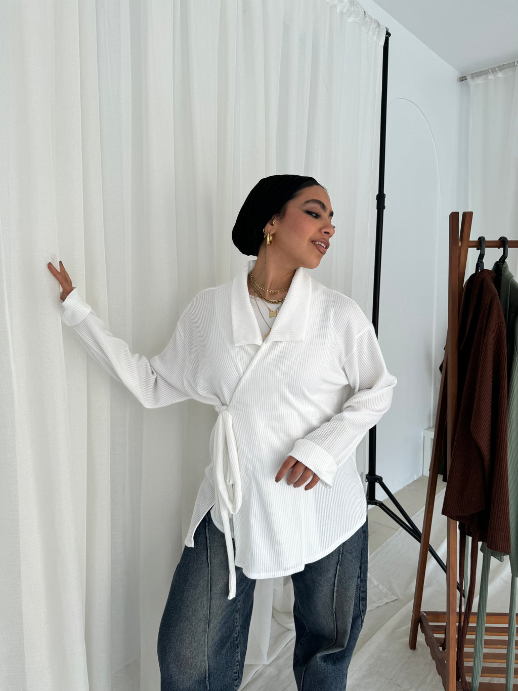 Wrapped Pullover in Off-white