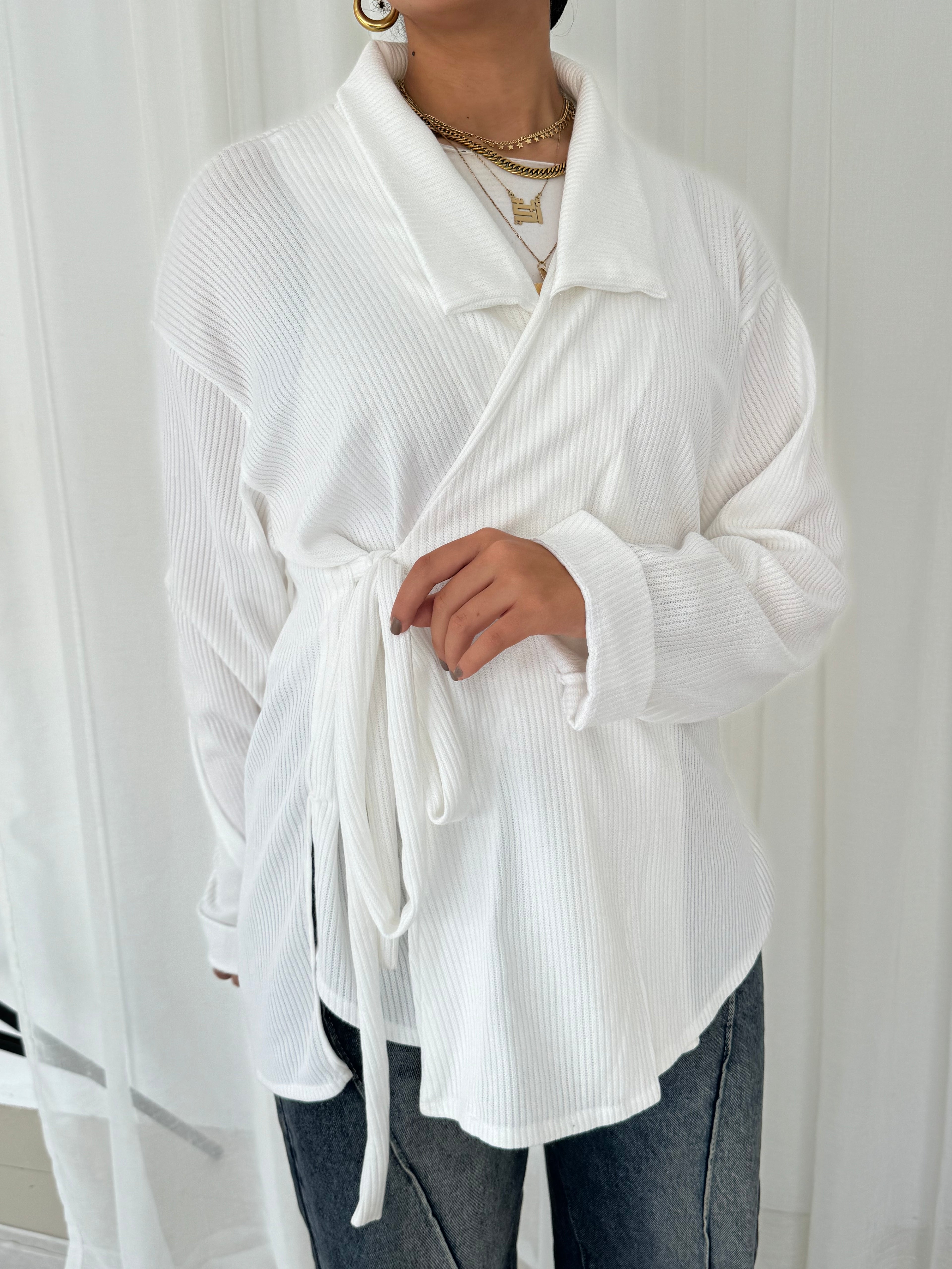 Wrapped Pullover in Off-white