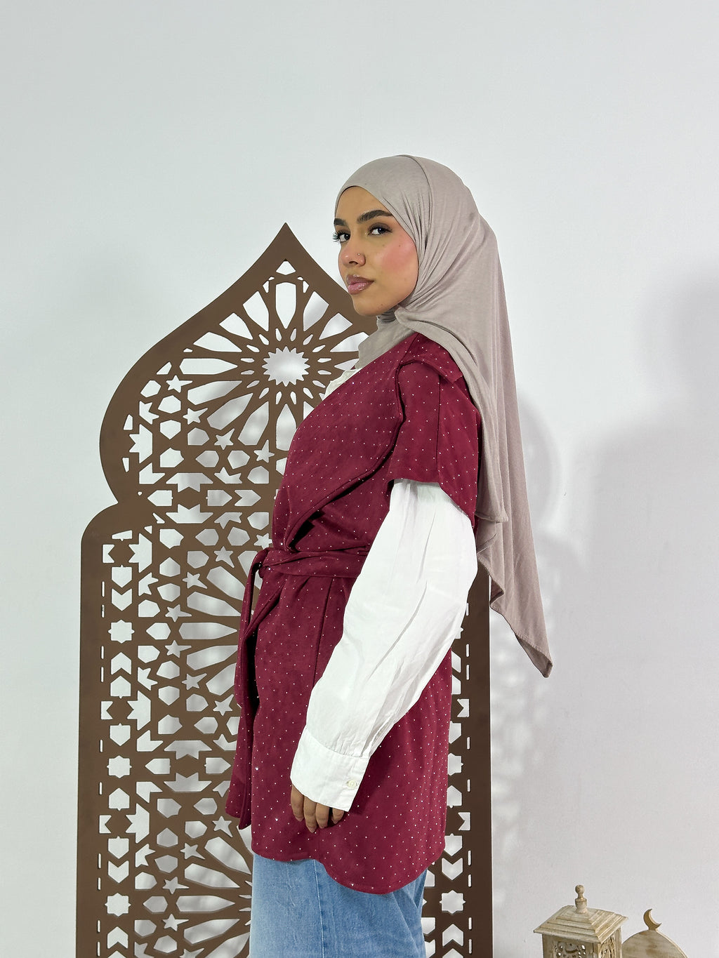 Najm Vest in Burgandy