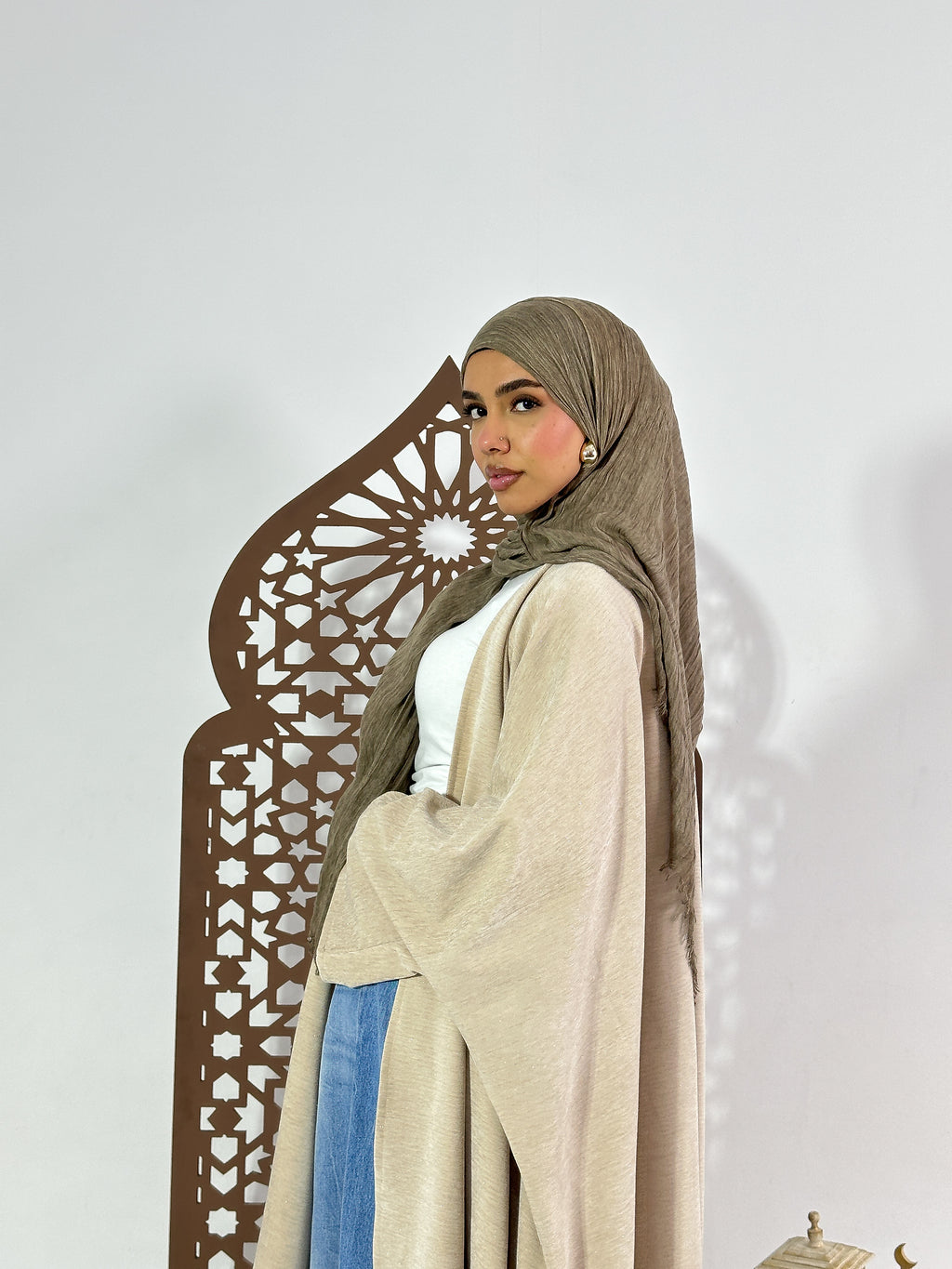 Layali Kaftan in Shimmer Beige