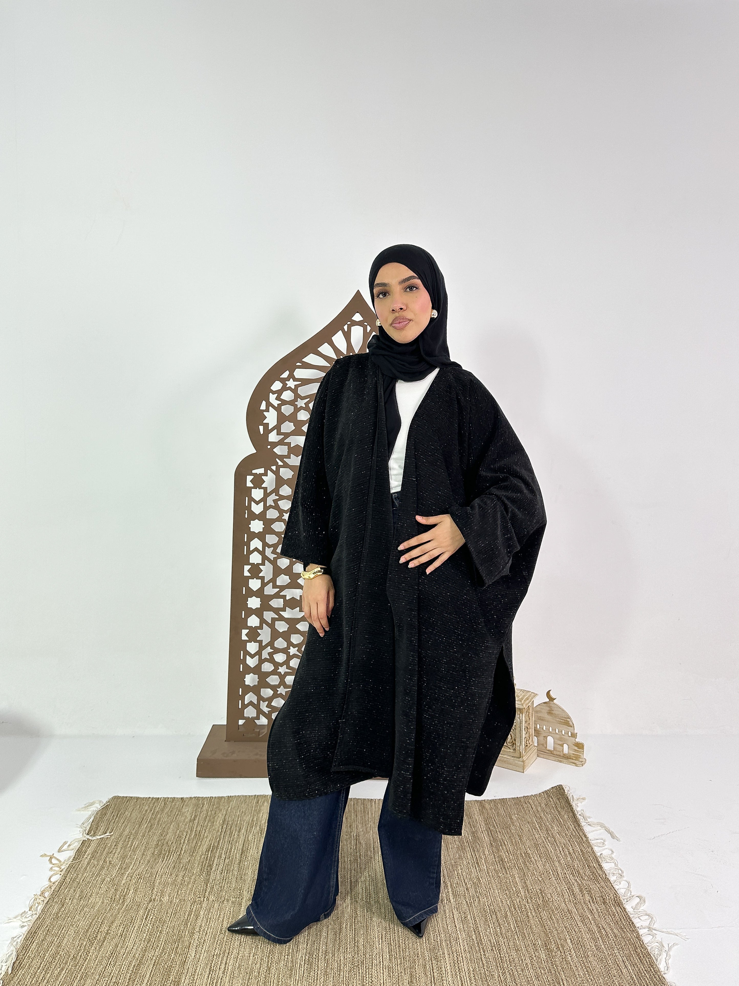 Layali Kaftan in Shimmer Black