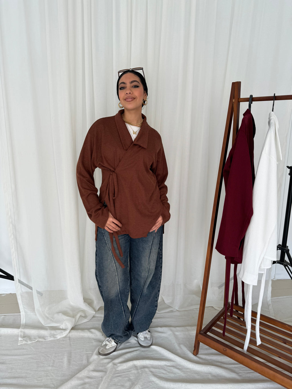 Wrapped Pullover in Brown