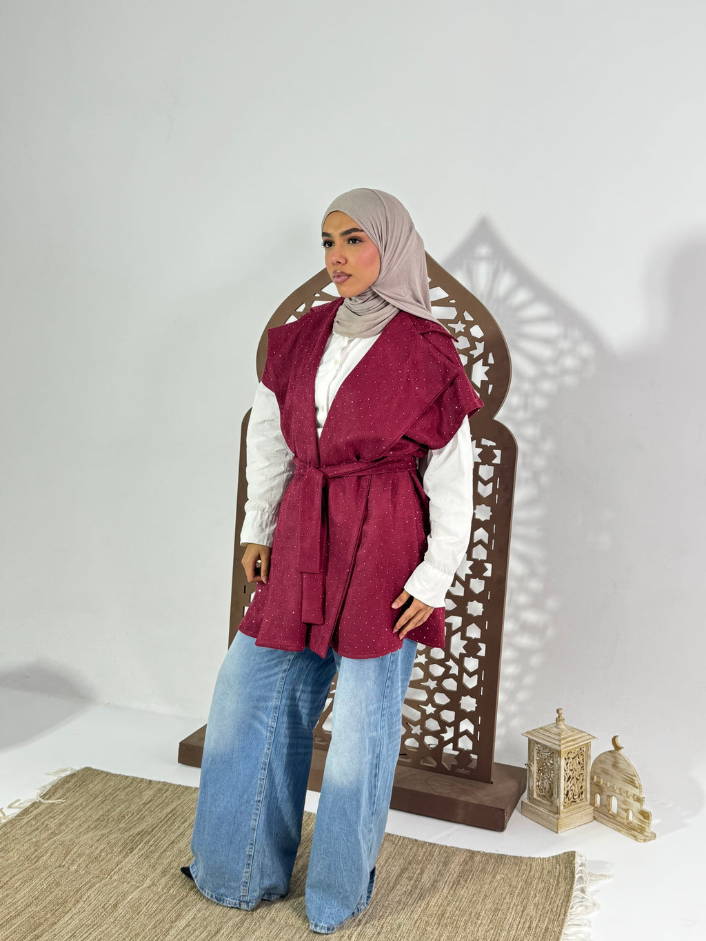 Najm Vest in Burgandy
