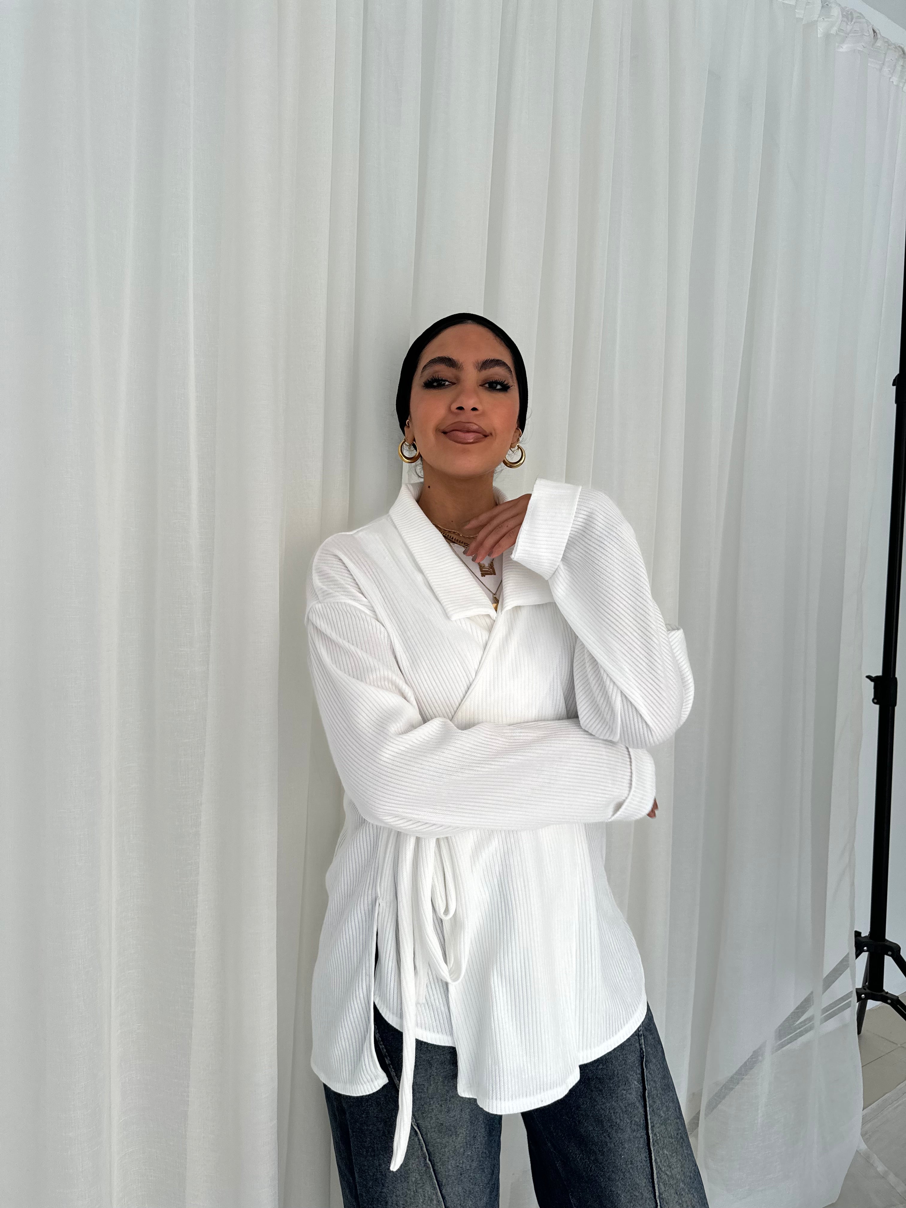 Wrapped Pullover in Off-white