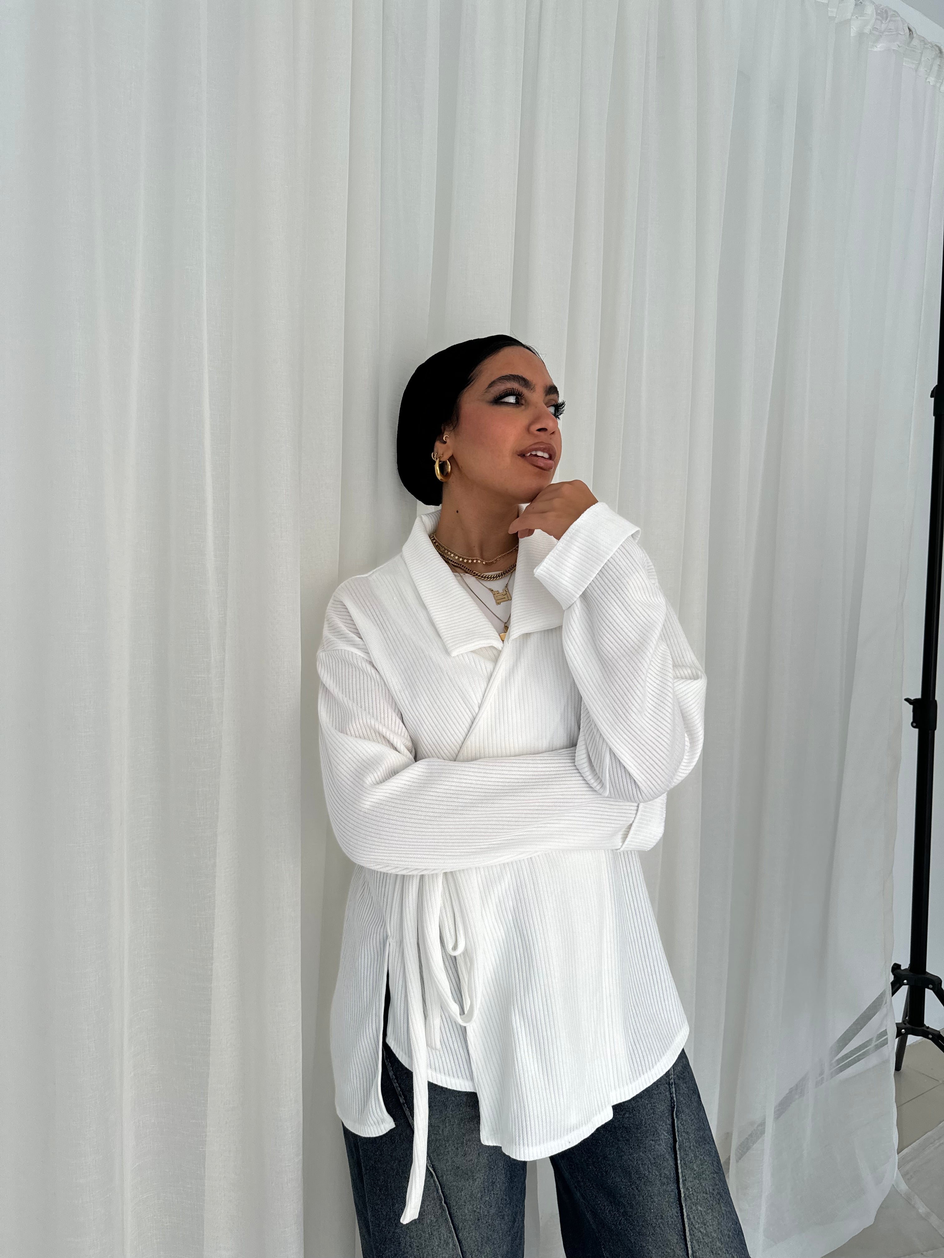 Wrapped Pullover in Off-white