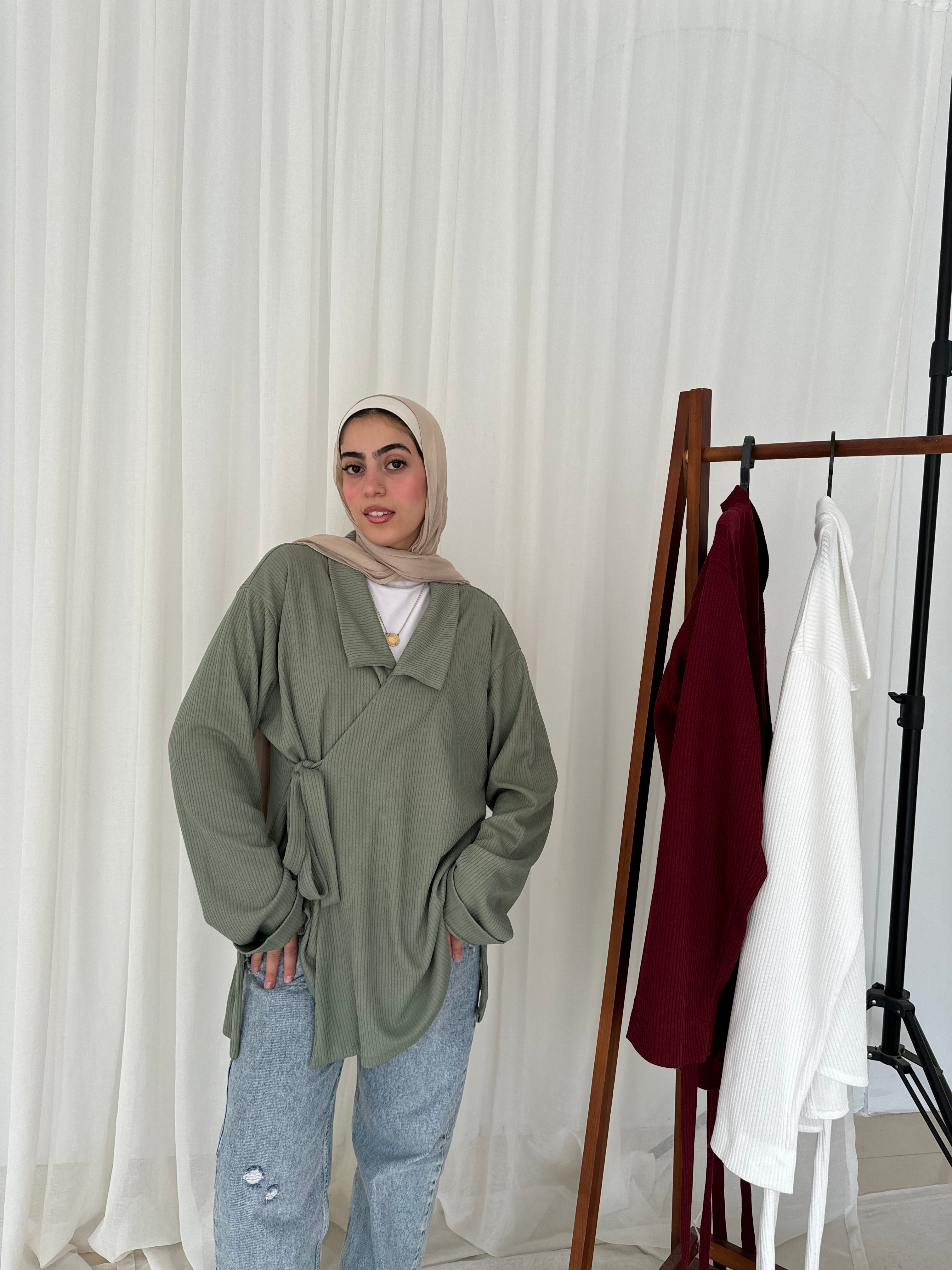 Wrapped Pullover in Mint