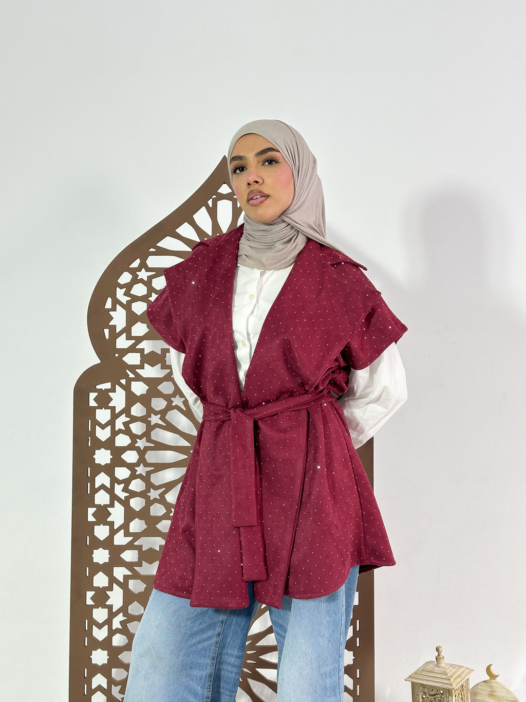 Najm Vest in Burgandy