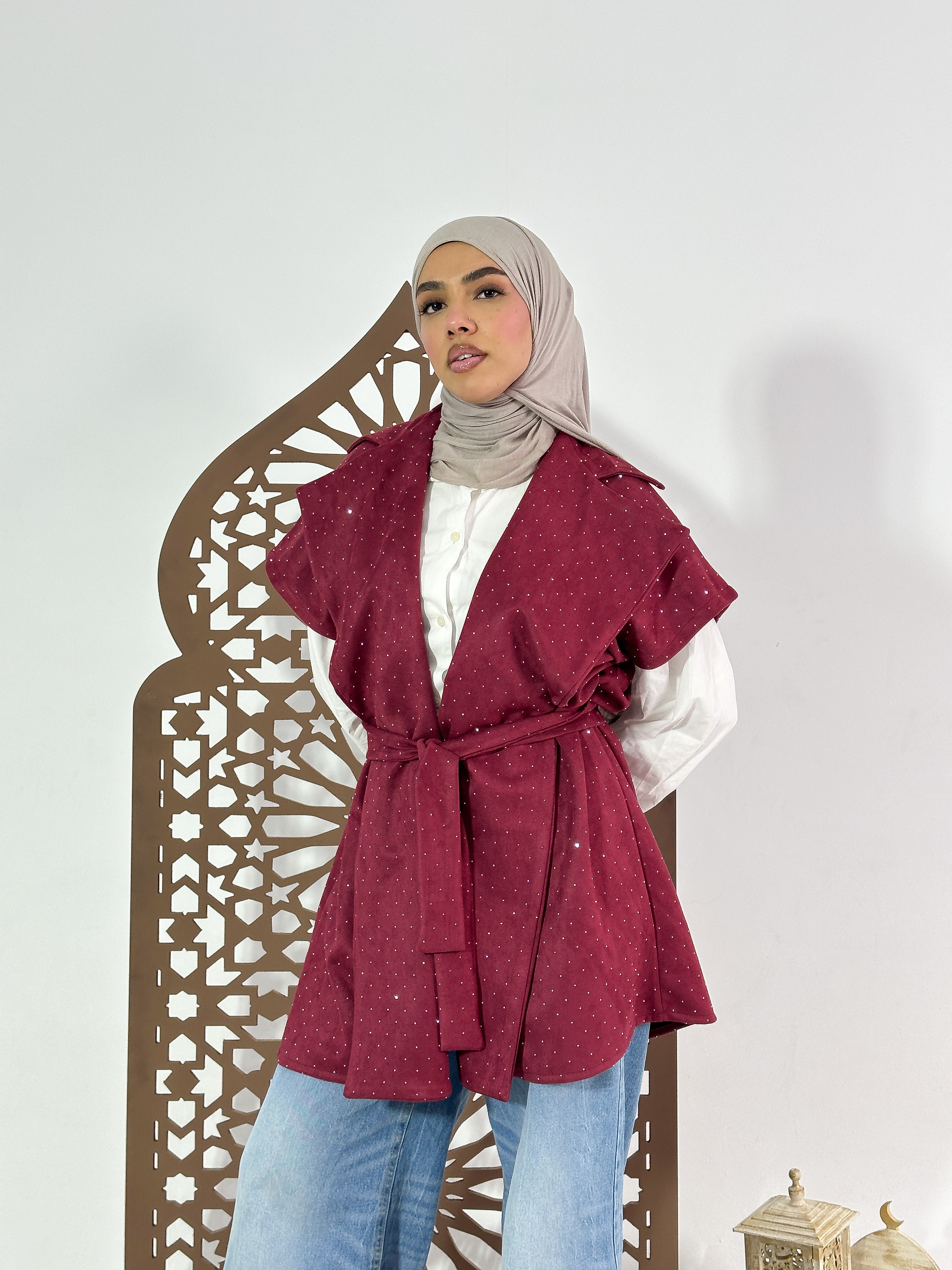 Najm Vest in Burgandy