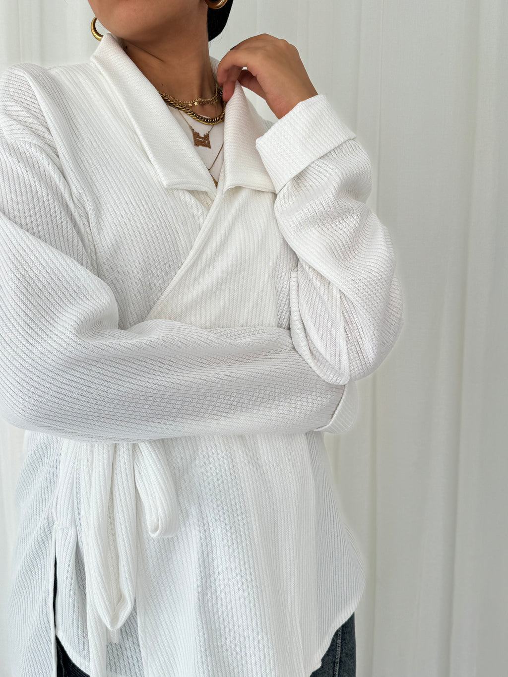 Wrapped Pullover in Off-white