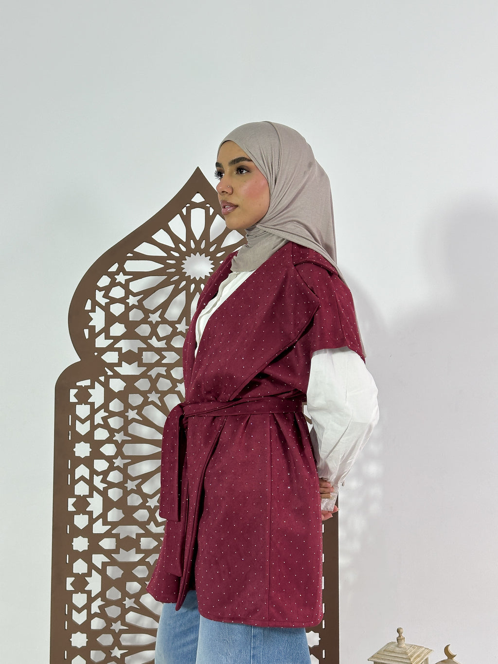 Najm Vest in Burgandy