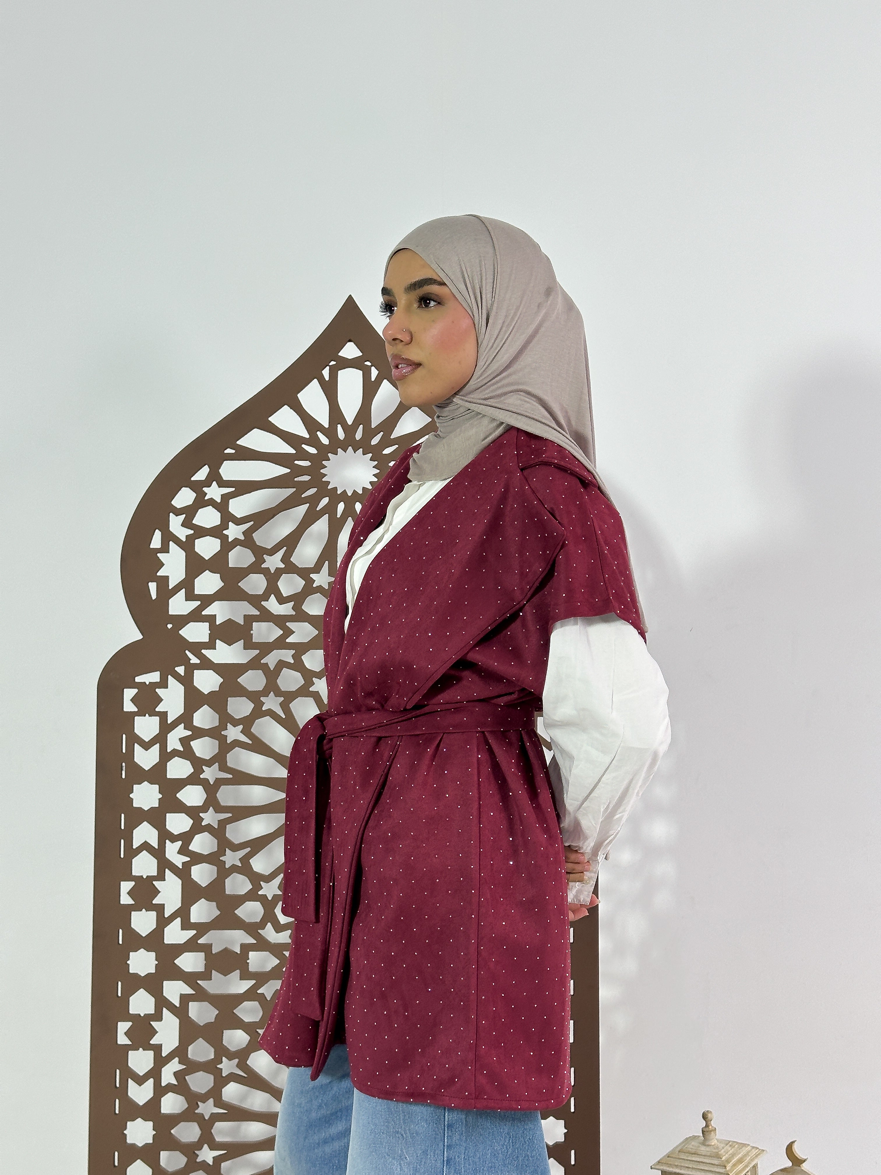 Najm Vest in Burgandy