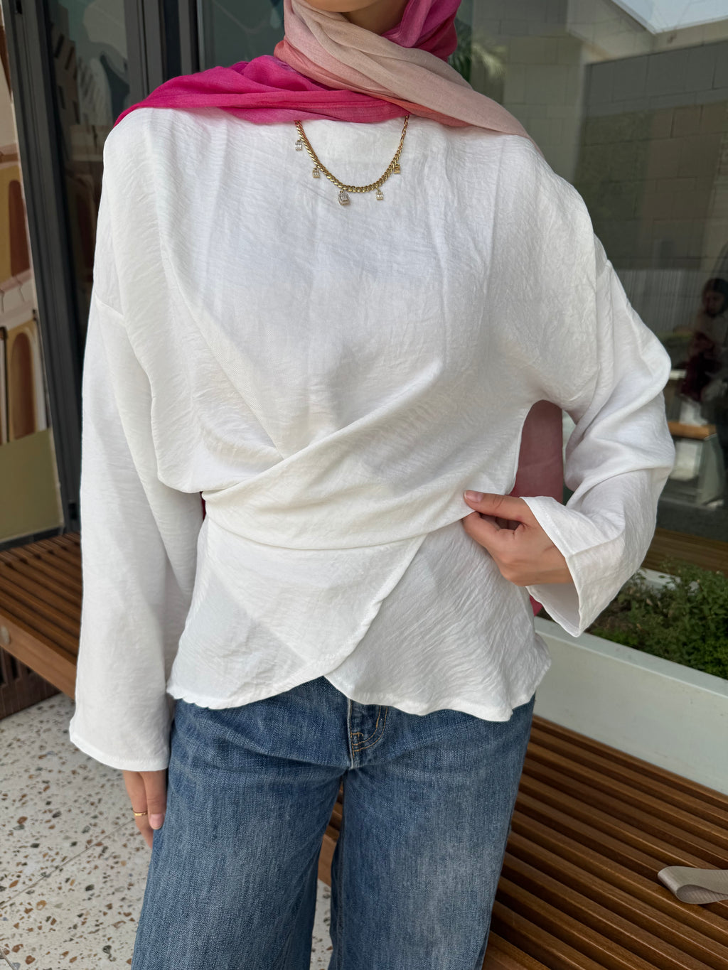 Wrap Tie Blouse in White (pre-order)