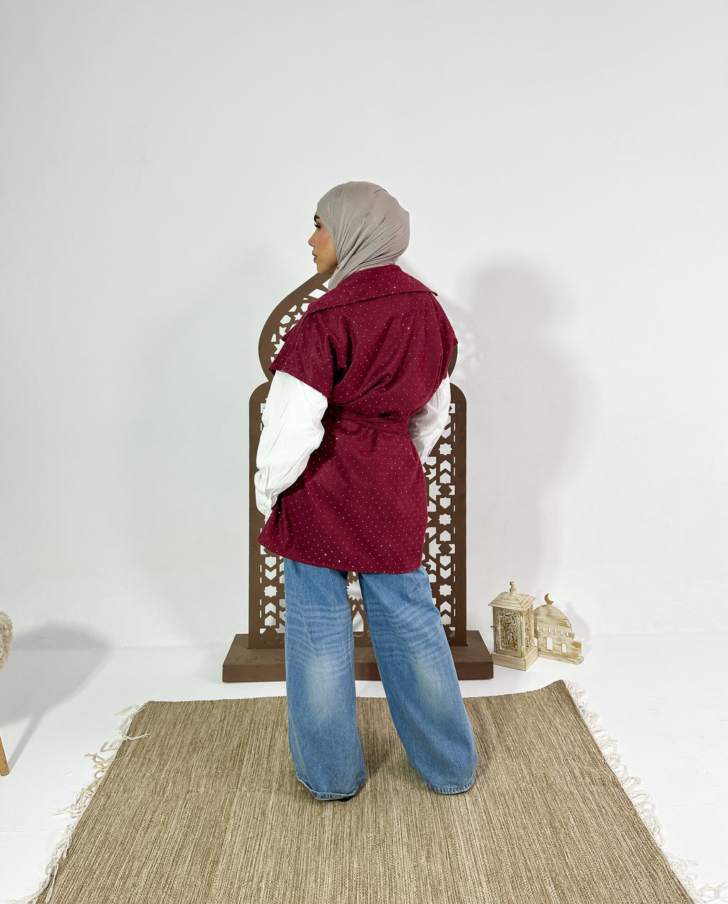 Najm Vest in Burgandy