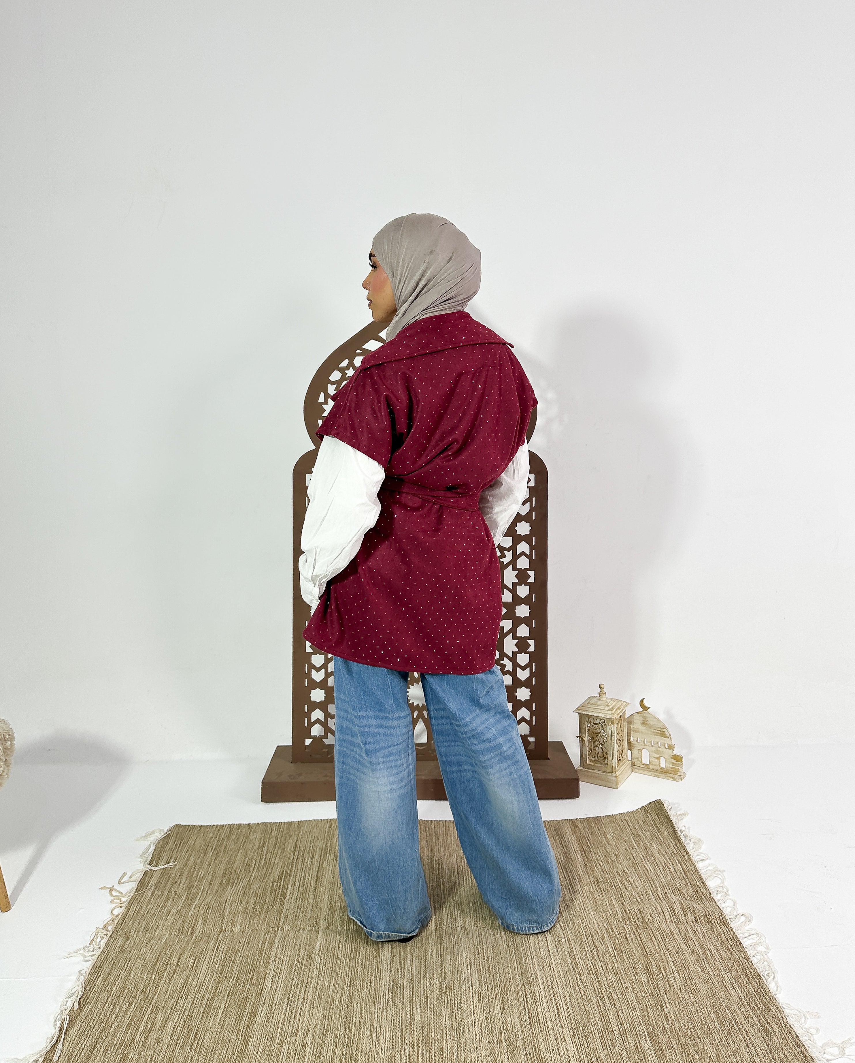 Najm Vest in Burgandy