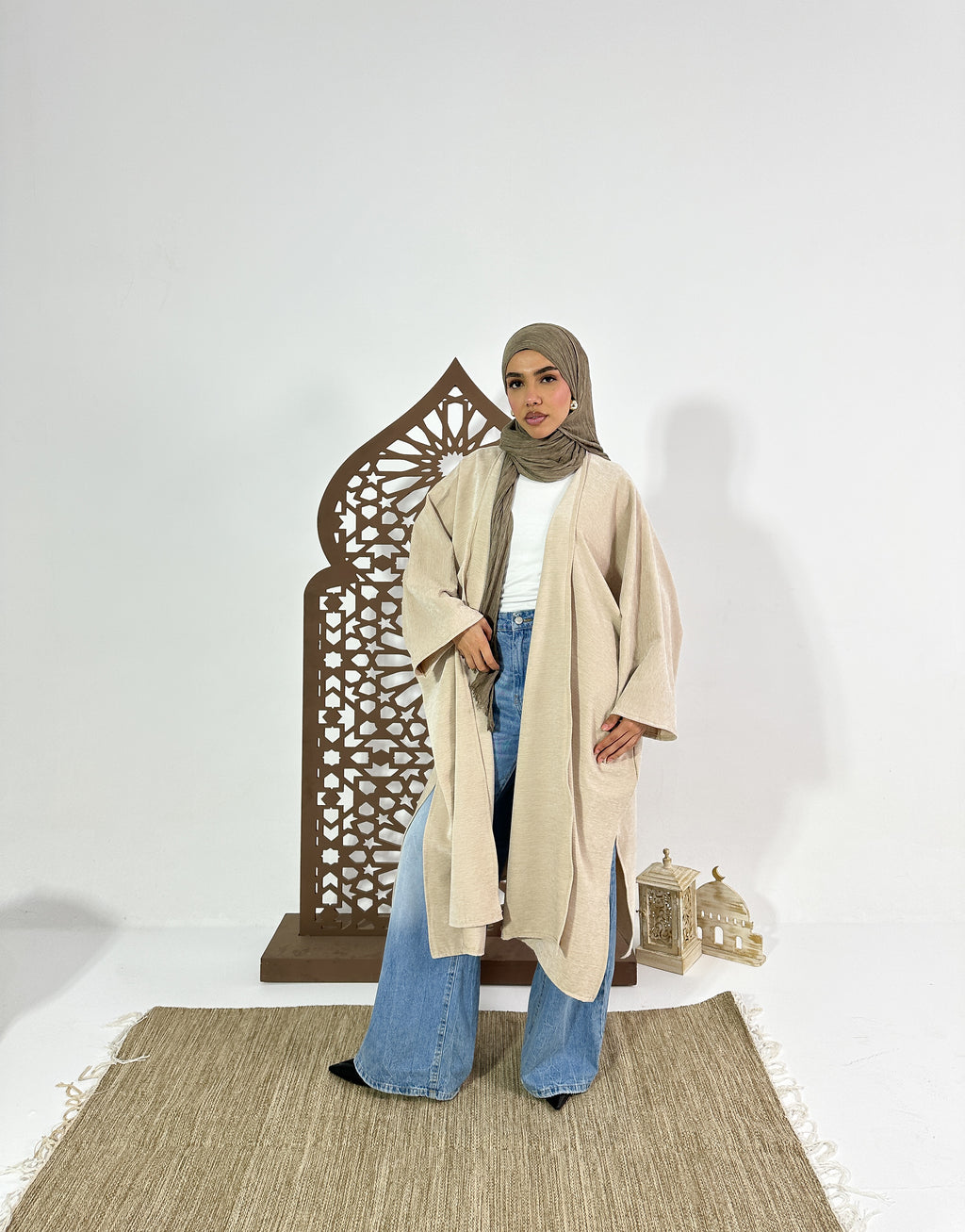 Layali Kaftan in Shimmer Beige