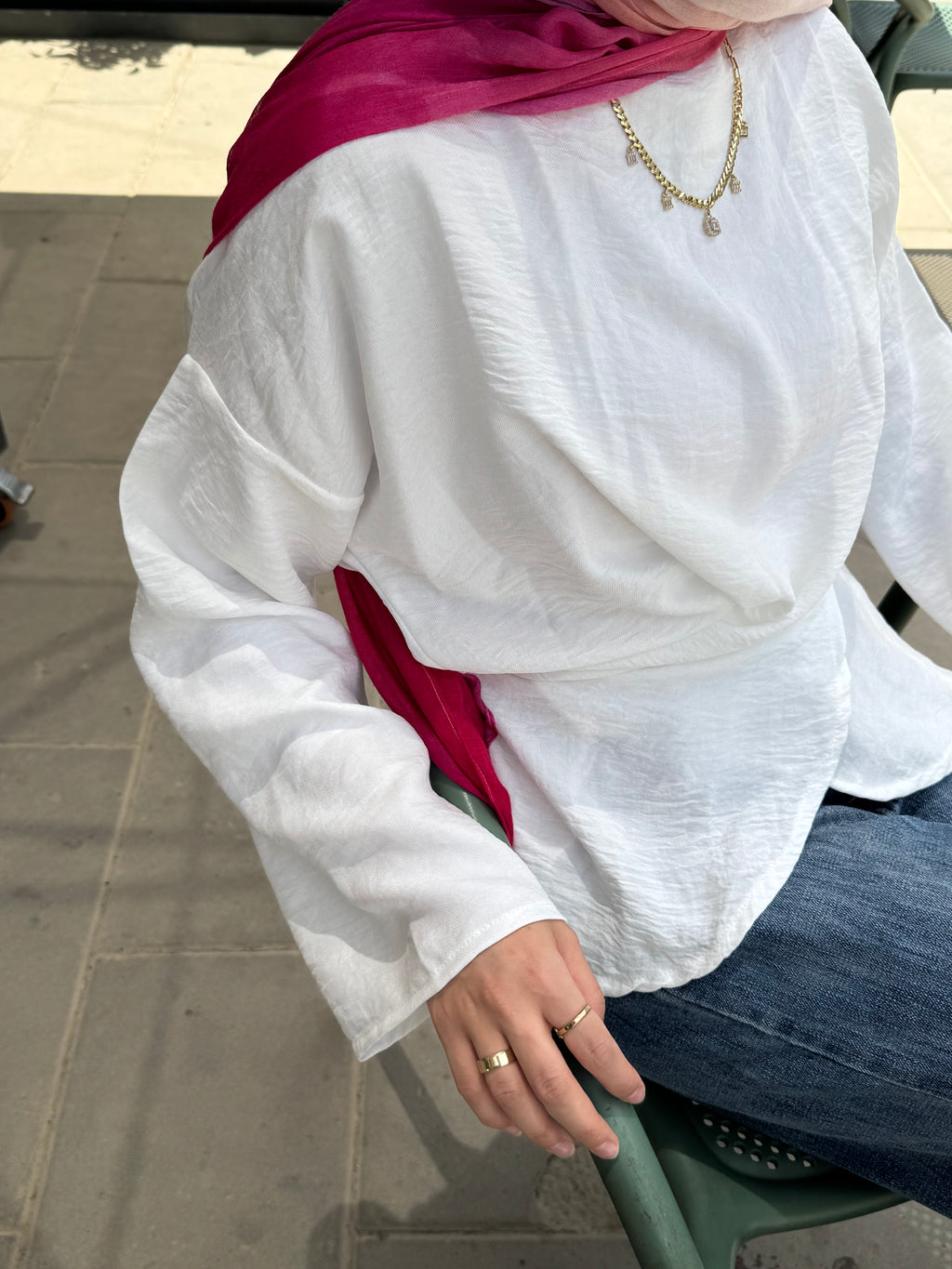 Wrap Tie Blouse in White (pre-order)