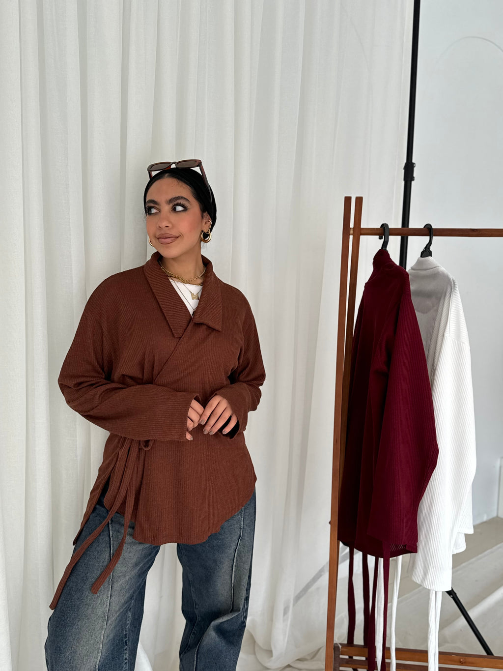 Wrapped Pullover in Brown