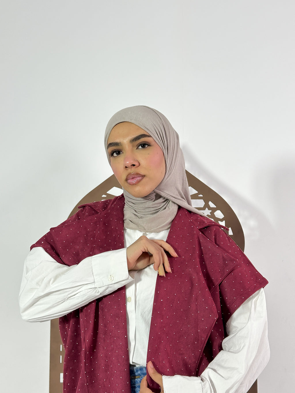 Najm Vest in Burgandy
