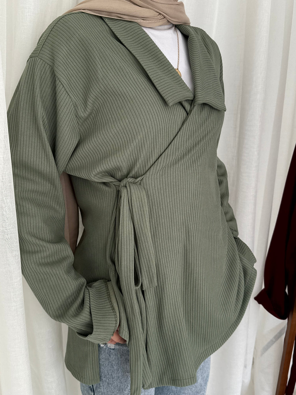 Wrapped Pullover in Mint