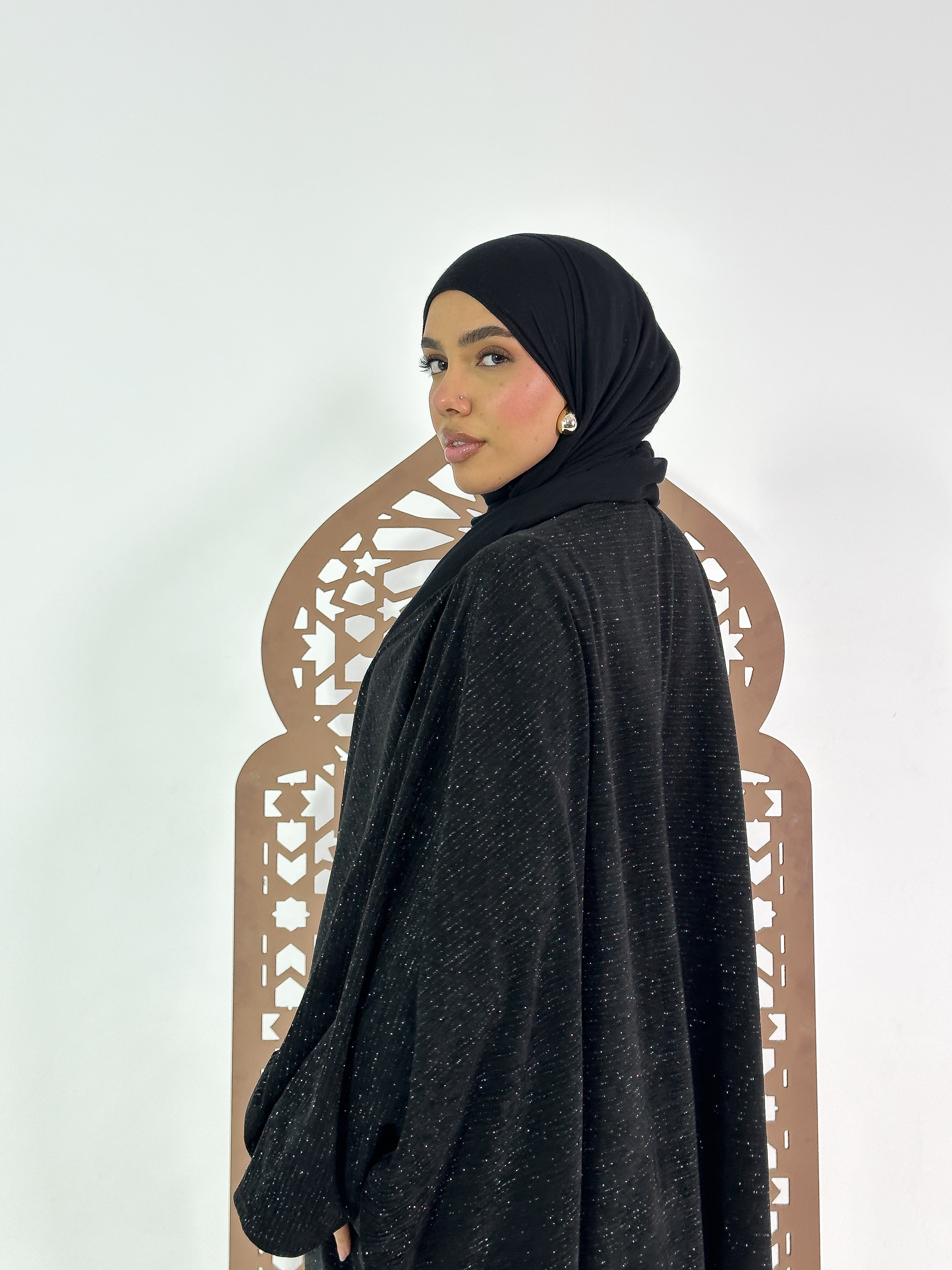 Layali Kaftan in Shimmer Black