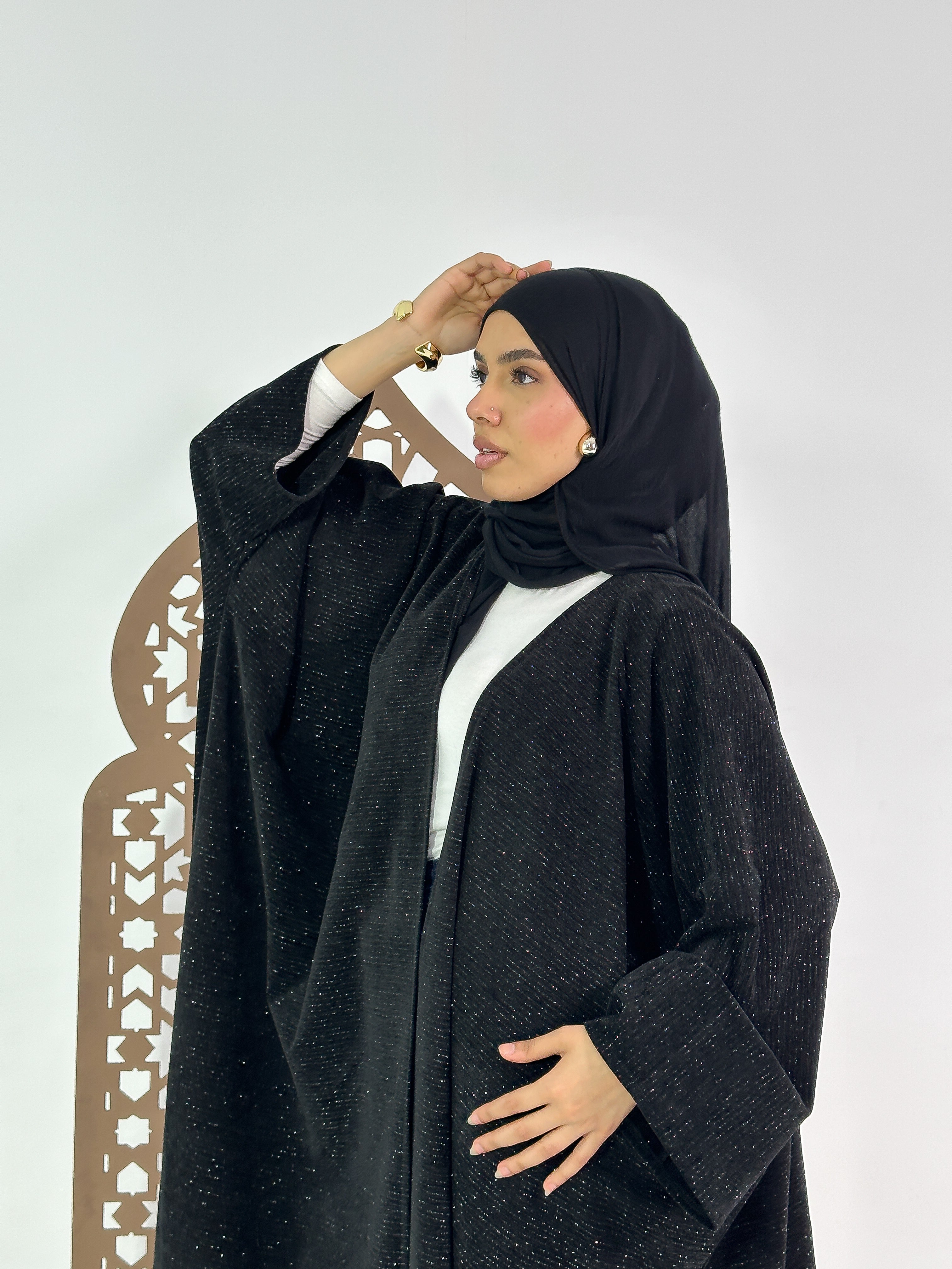 Layali Kaftan in Shimmer Black