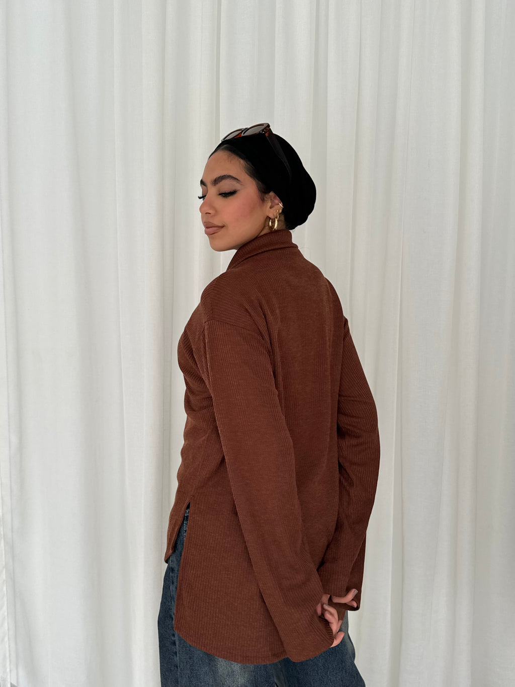 Wrapped Pullover in Brown