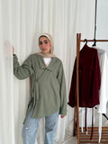 Wrapped Pullover in Mint
