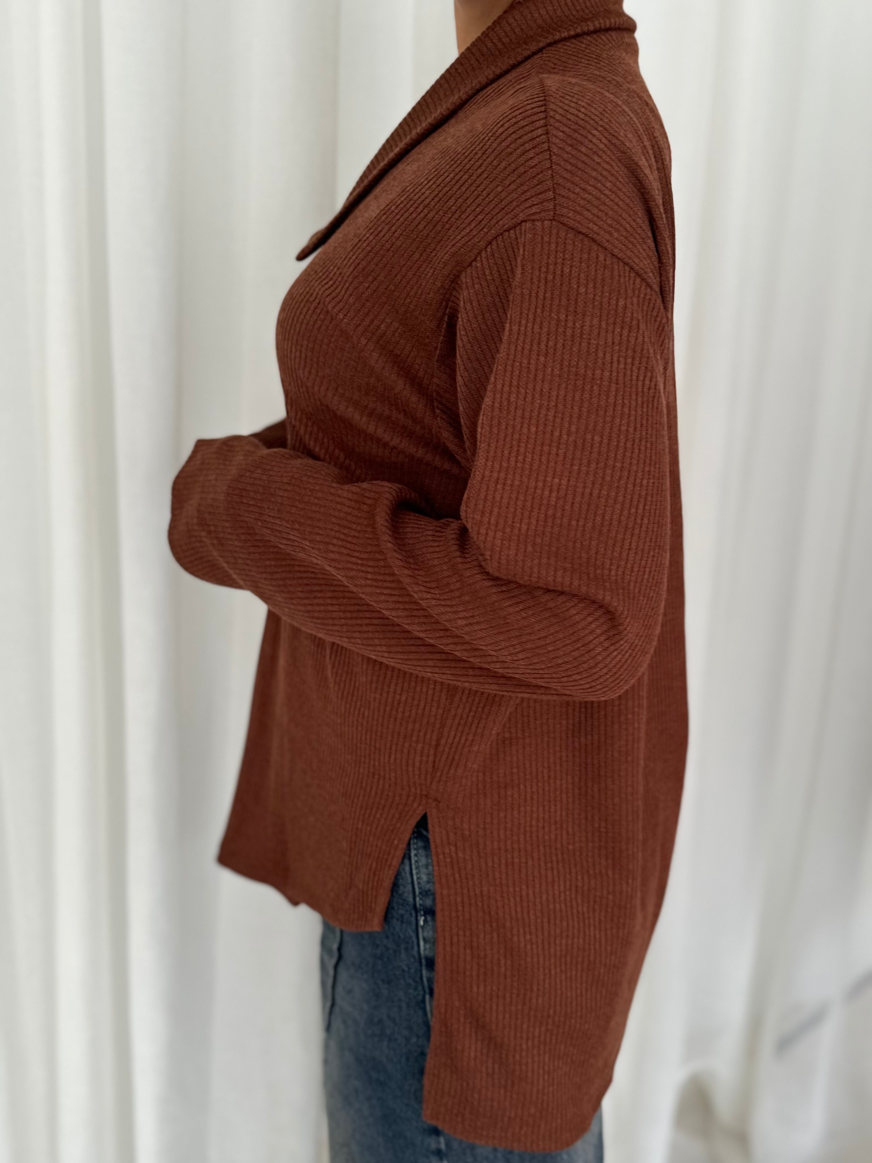 Wrapped Pullover in Brown