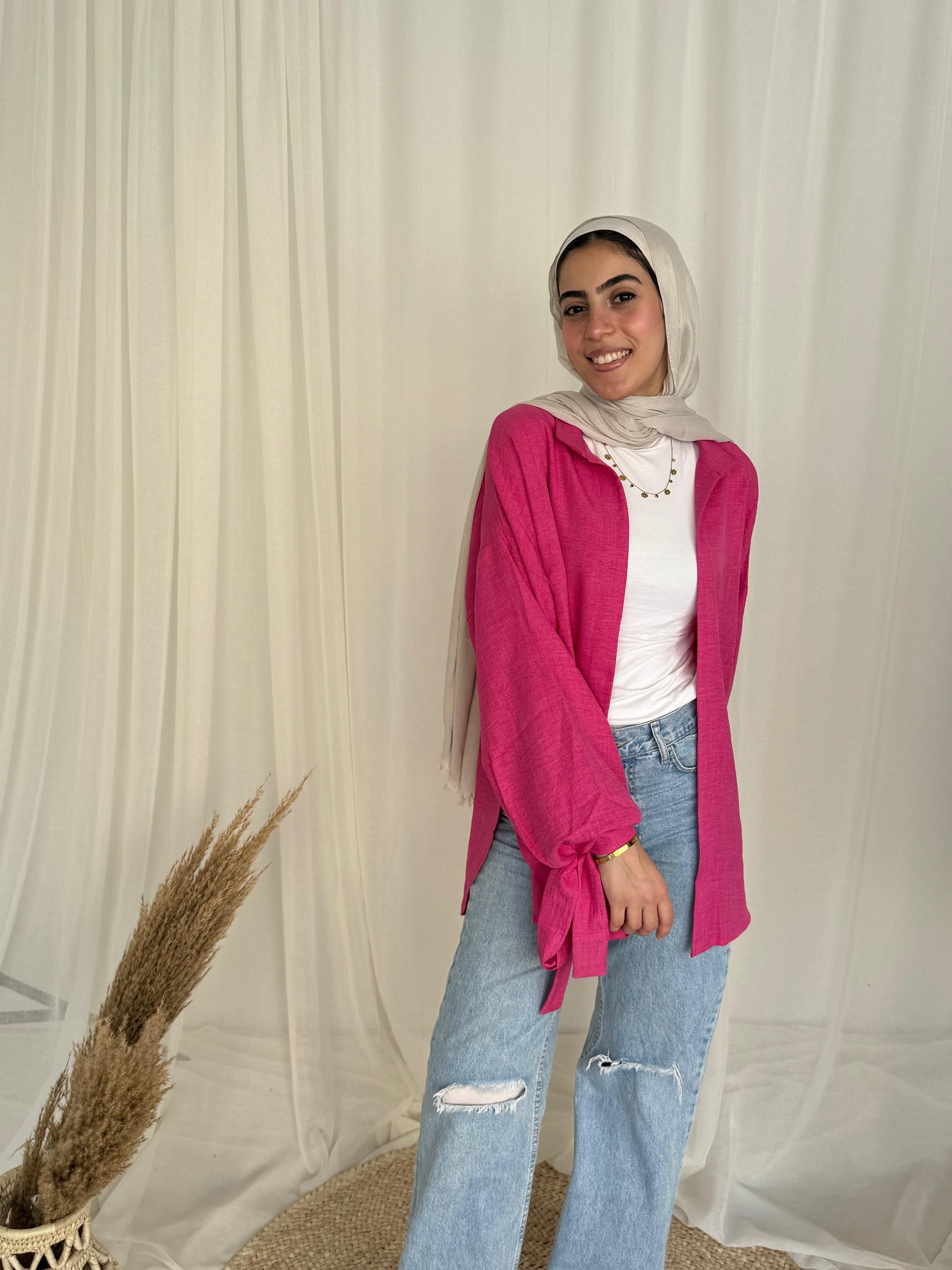 Joud Shirt in Hot Pink