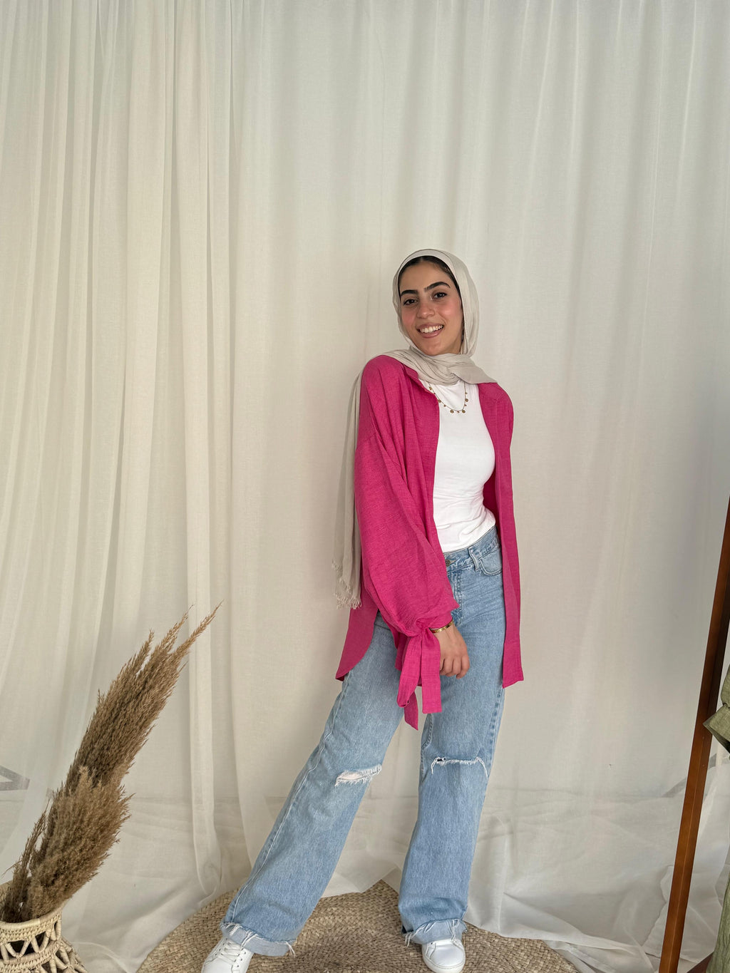 Joud Shirt in Hot Pink