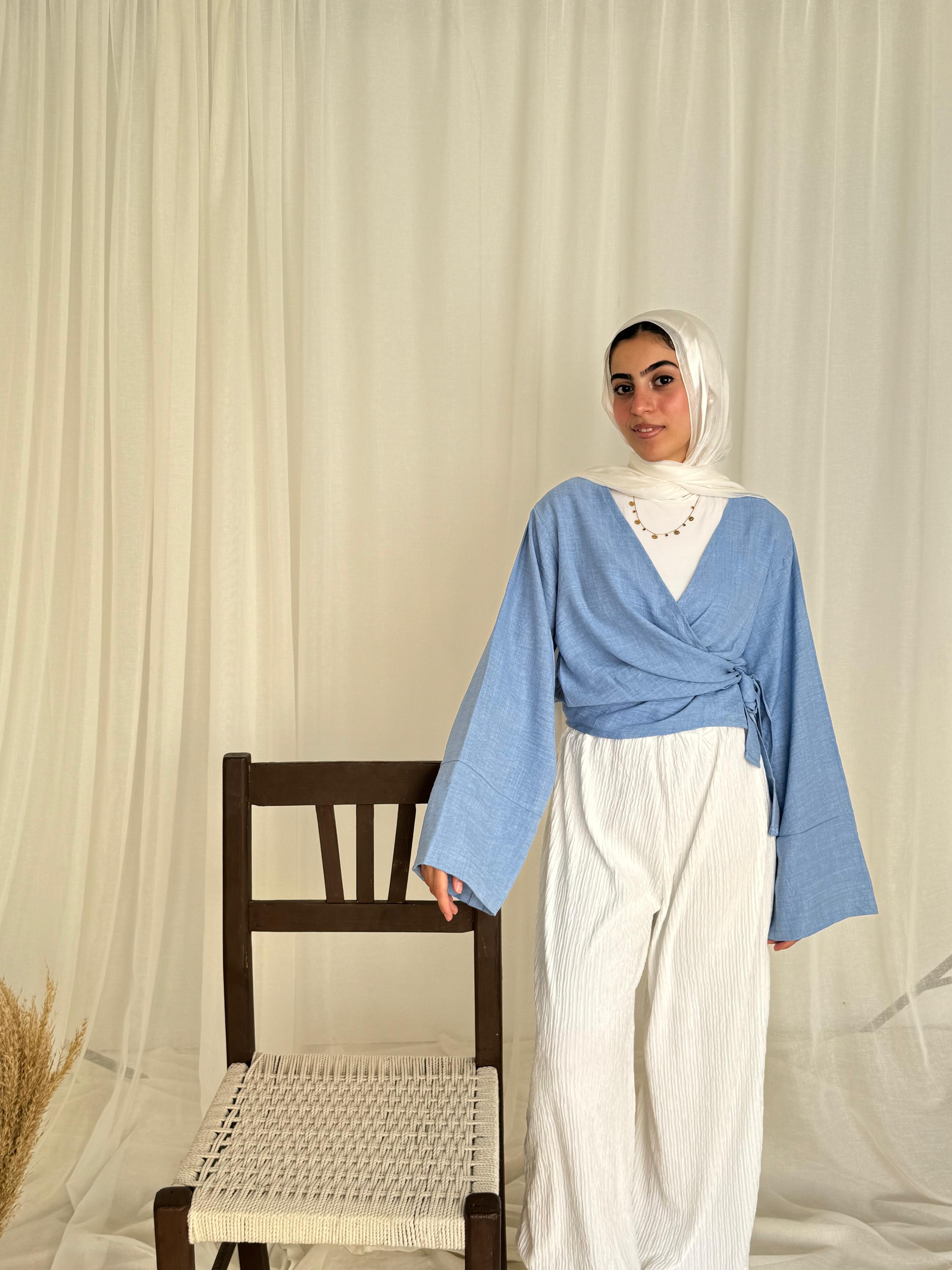 Ayla Blouse in Baby Blue