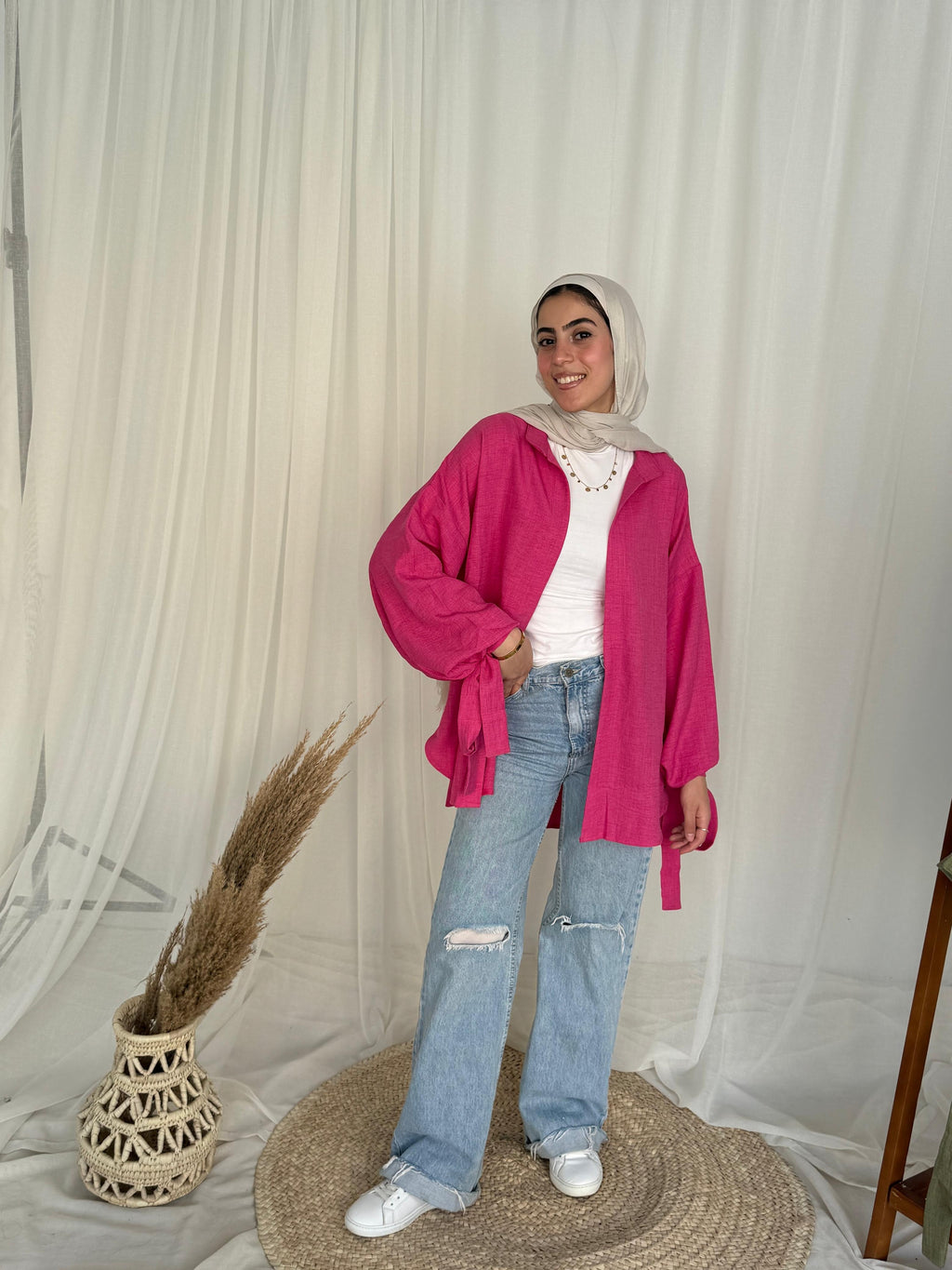 Joud Shirt in Hot Pink