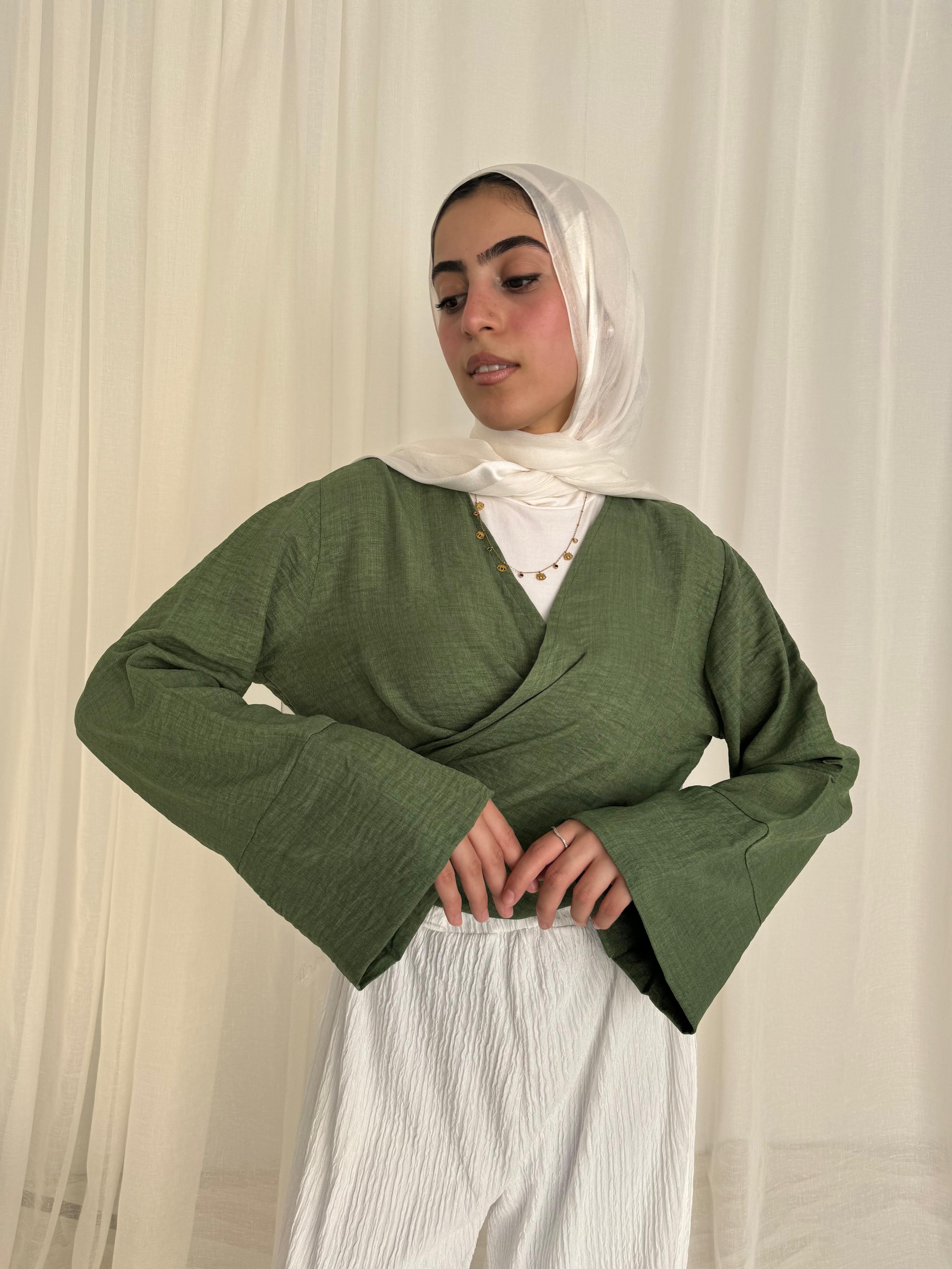 Ayla Blouse in Olive Green