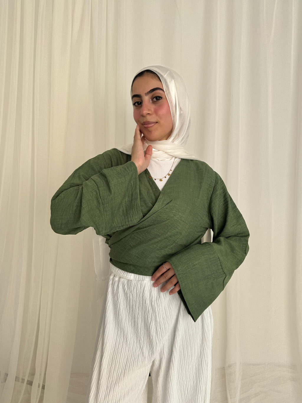 Ayla Blouse in Olive Green