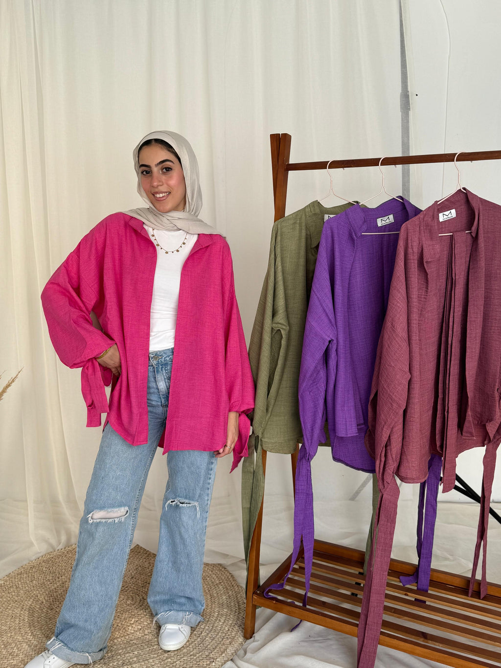 Joud Shirt in Hot Pink