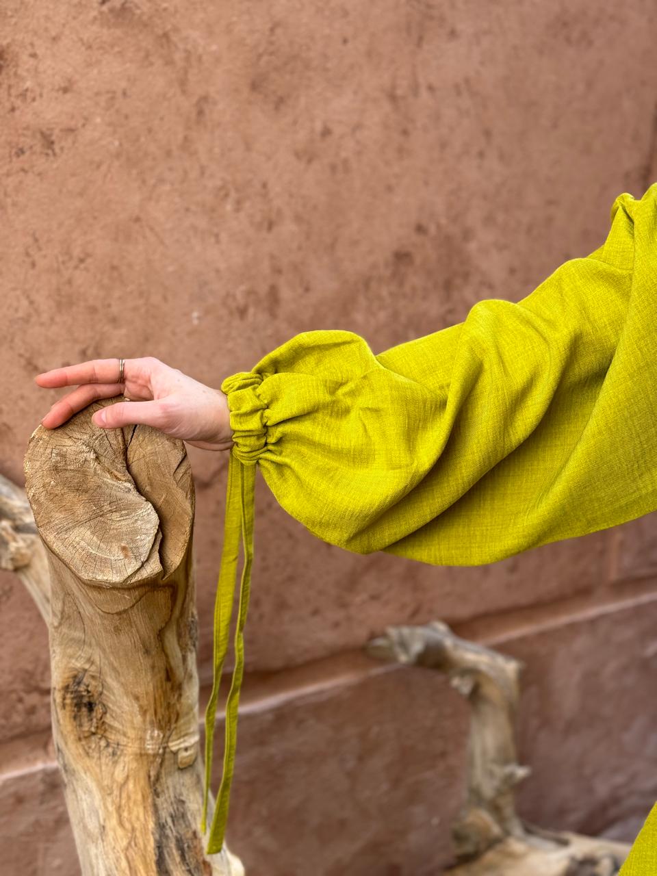 Puffy Cardigan in Lemon